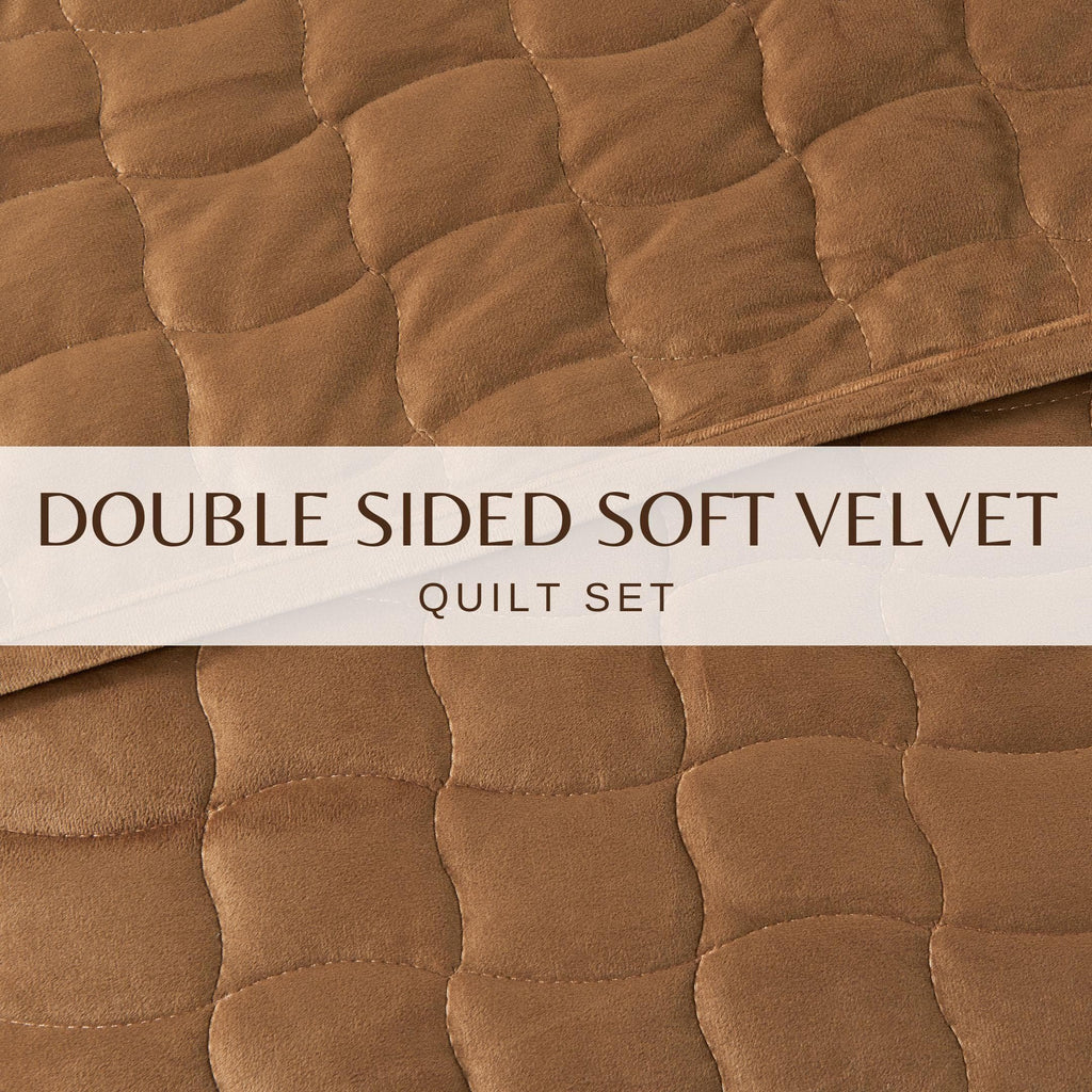 Samt-Steppdecken-Set mit Karosteppung – Kollektion Vivica