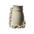 Handmade Stoneware Chain Vase – Satin Glaze, 8.5"