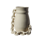 Handgemachte Steingut-Kettenvase – Satin-Glasur, 21,6 cm