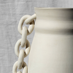 Handgemachte Steingut-Kettenvase – Satin-Glasur, 21,6 cm