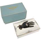 Keramikschachtel „Hamsa“ – handbemalt mit 24 Karat Goldrand