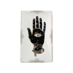 Keramikschachtel „Hamsa“ – handbemalt mit 24 Karat Goldrand