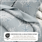 Fenwick Collection Quilt Set - Reversible Coral Microfiber Quilt