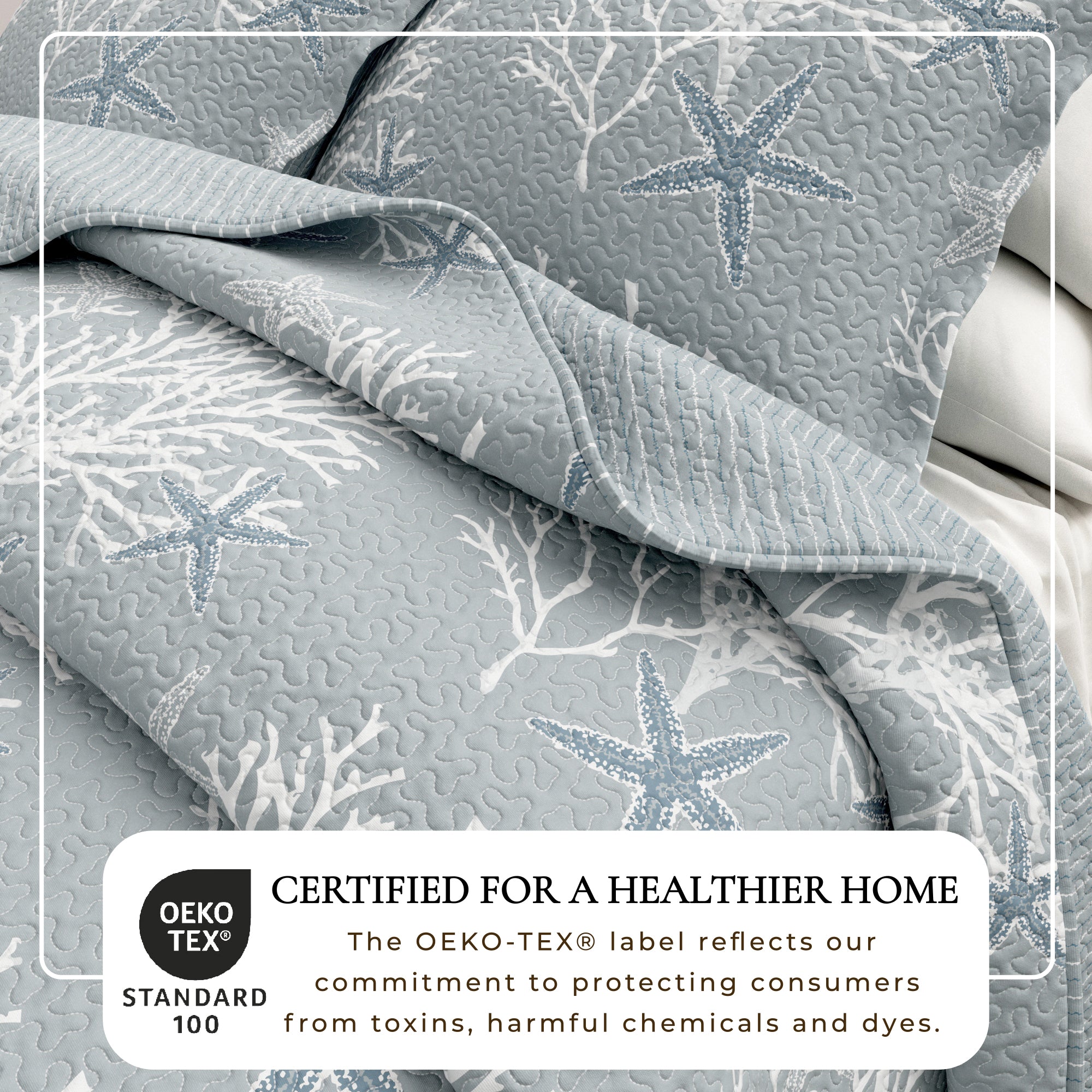 Fenwick Collection Quilt Set - Reversible Coral Microfiber Quilt