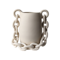 Handmade Porcelain Chain Vase — Satin Glaze