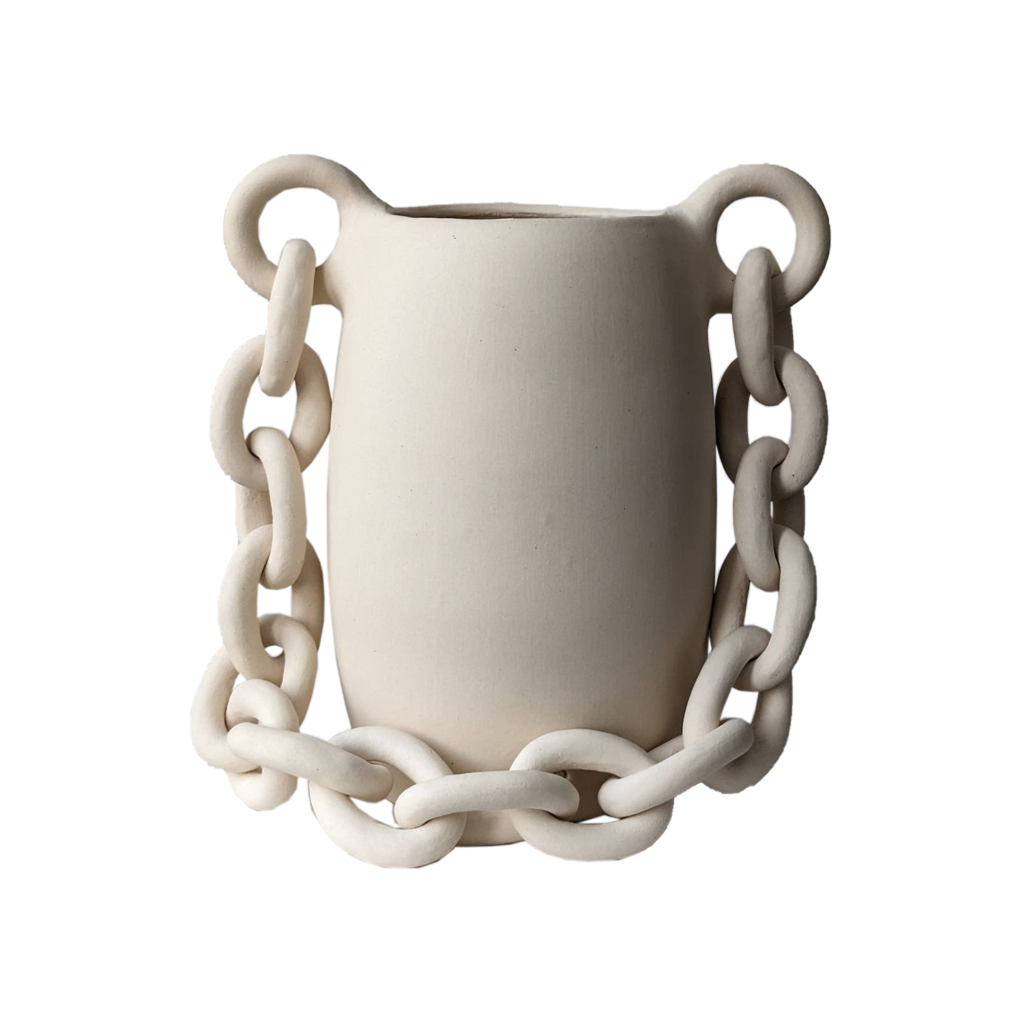 Handmade Porcelain Chain Vase — Satin Glaze