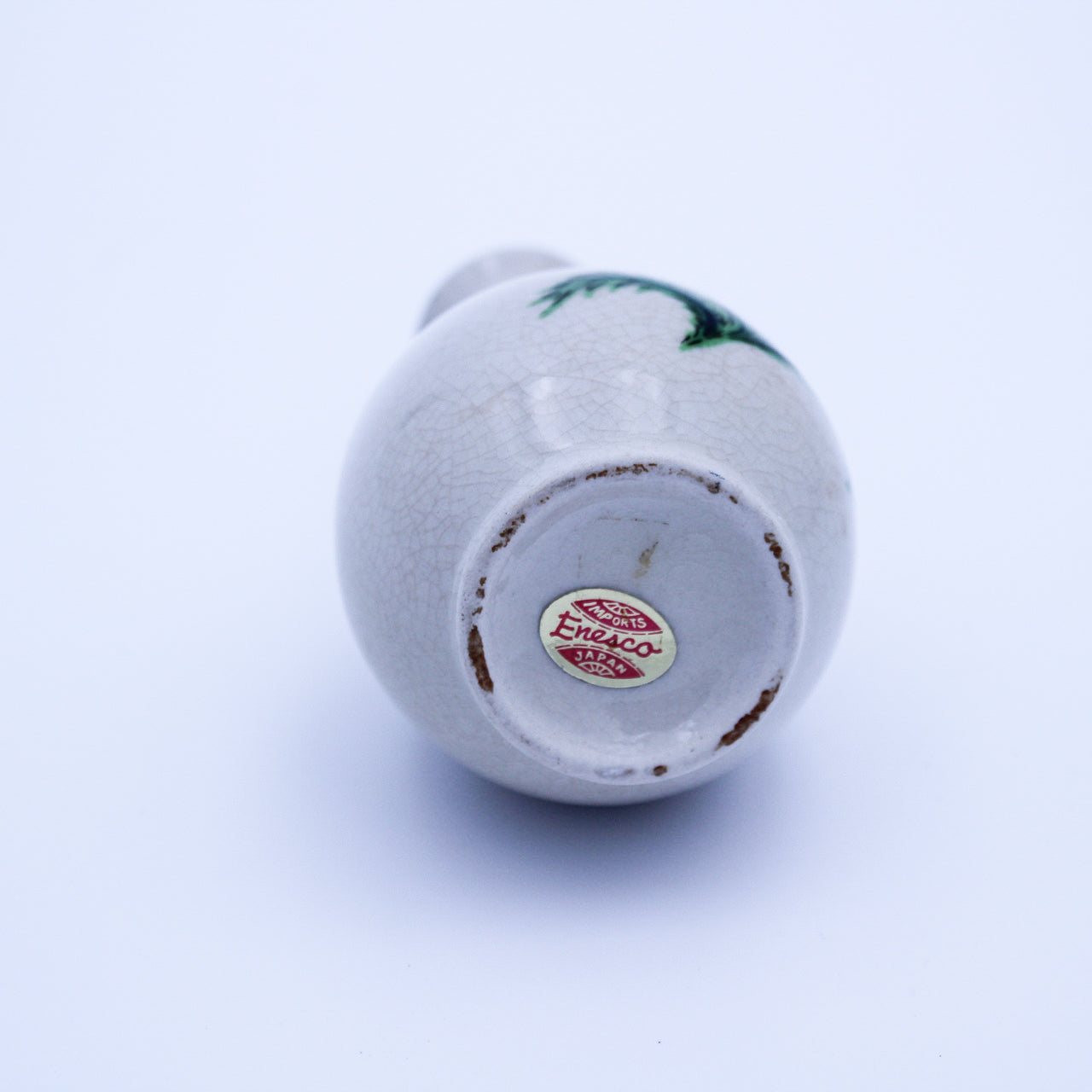 Homco Mini Porcelain Bud Vase with Floral Transfer & Gold Rim