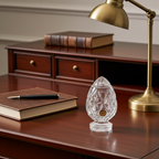 Bleikristall Lead Crystal Egg Paperweight – German Cut Crystal Pedestal Design