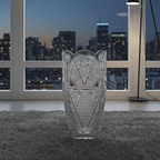 Large Sawtooth Rim Cut Crystal Vase - Starburst & Diamond Cuts