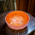 Imperial Luster Rose Marigold Carnival Glass Schale 4 7/8"