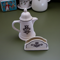 Cafetière et porte-serviettes Pfaltzgraff Village – Grès floral beige