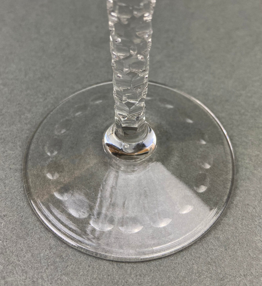 Cut Crystal Wine Goblets – Daisy Garland Motif, Set of Ten