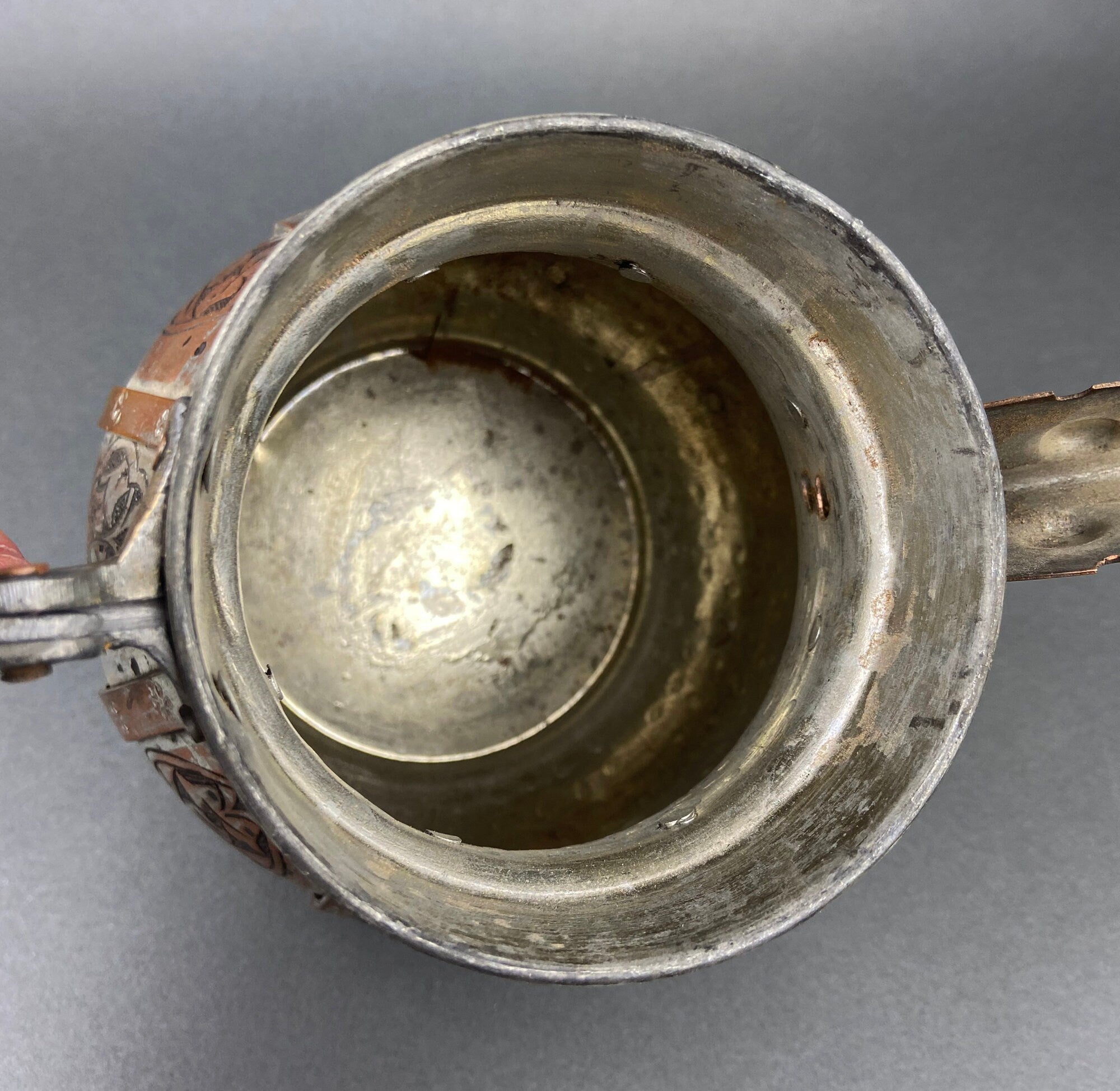 Turkish Copper Coffee Pot with Lid – Hand‑Hammered Ornate Design