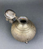 Indian Metal Vase with Peacock Lid – Sculptural Collectible Accent
