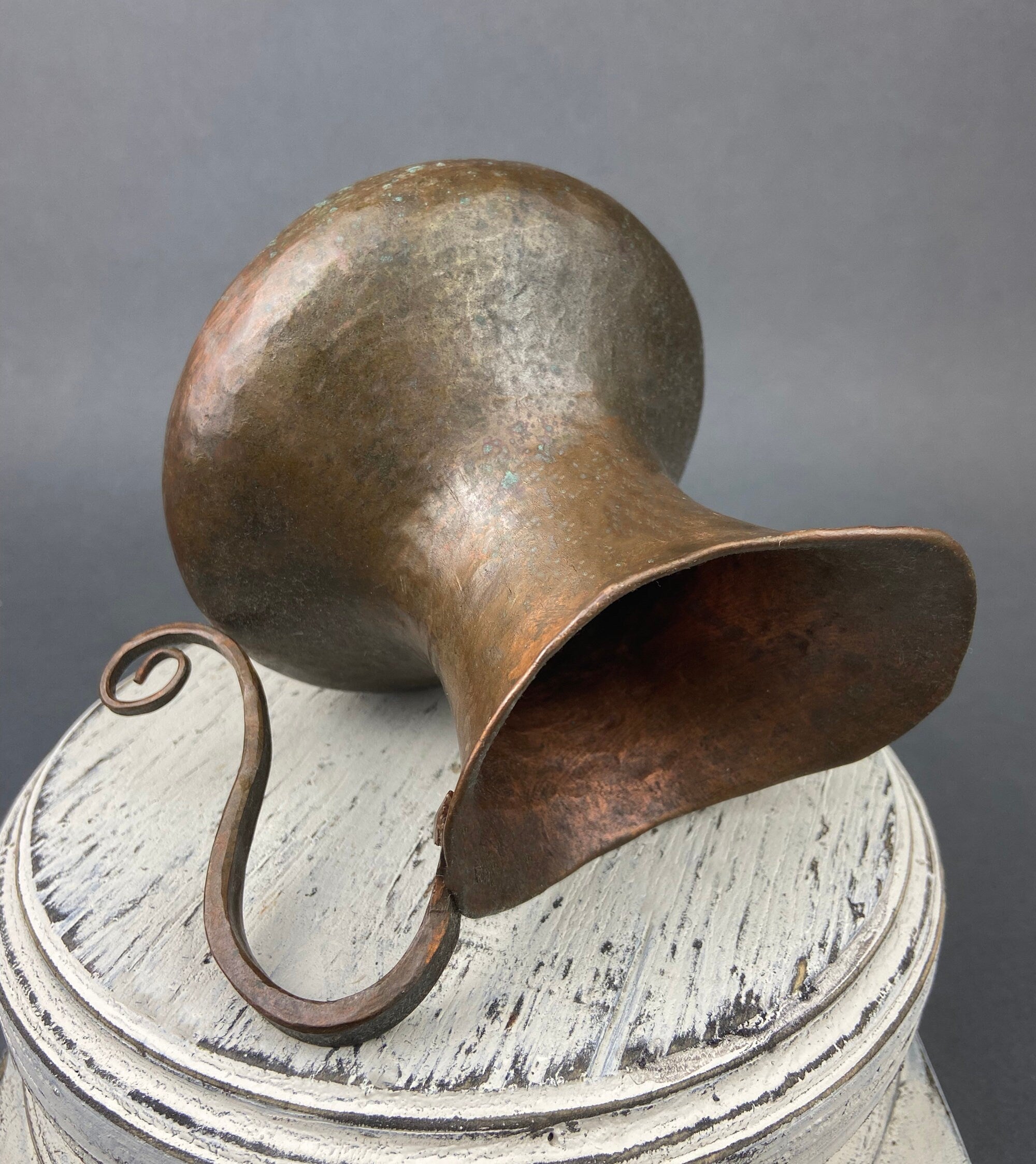 Hand Hammered Copper Jug – Primitive Sculpted Pitcher