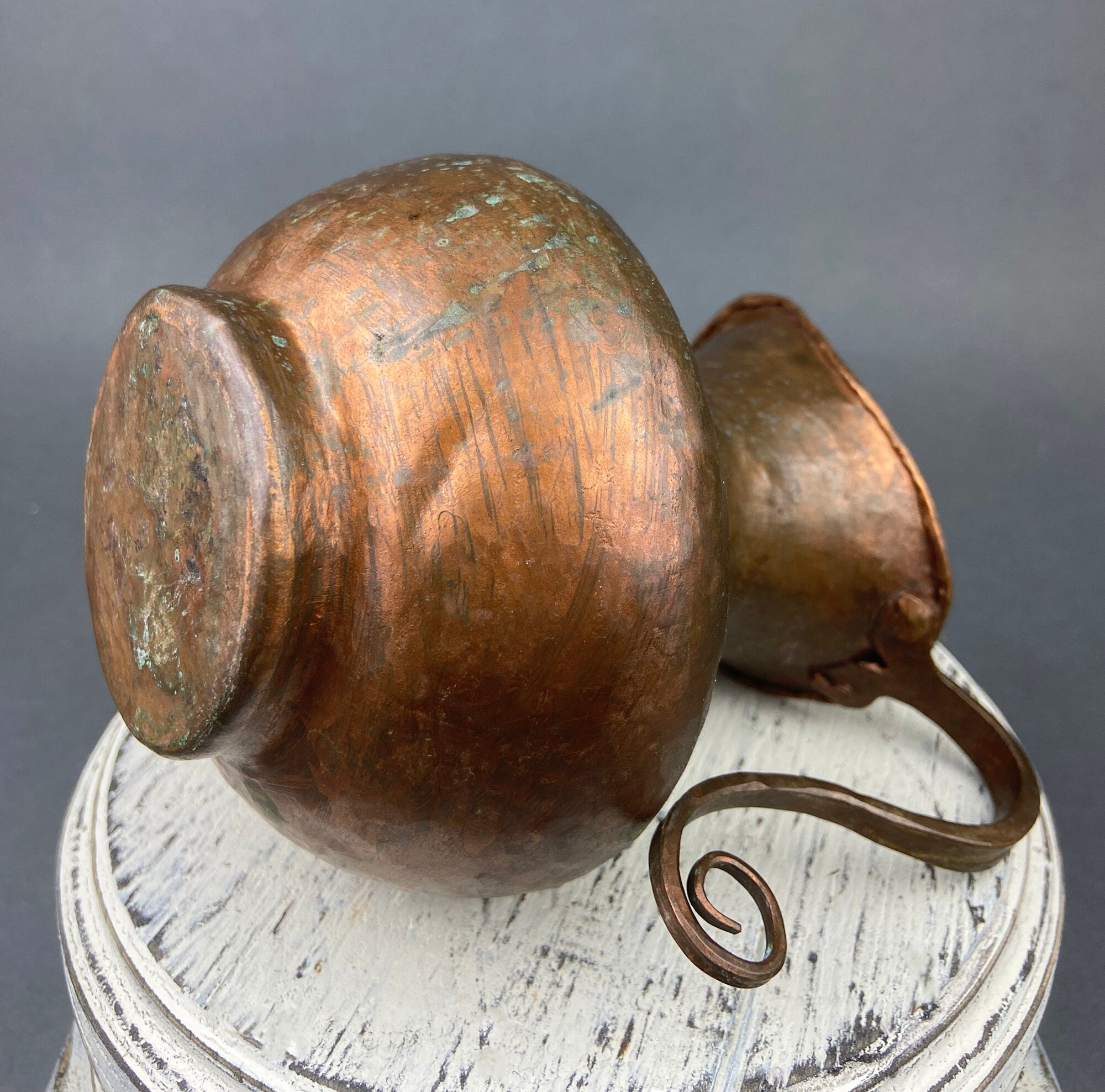 Hand Hammered Copper Jug – Primitive Sculpted Pitcher