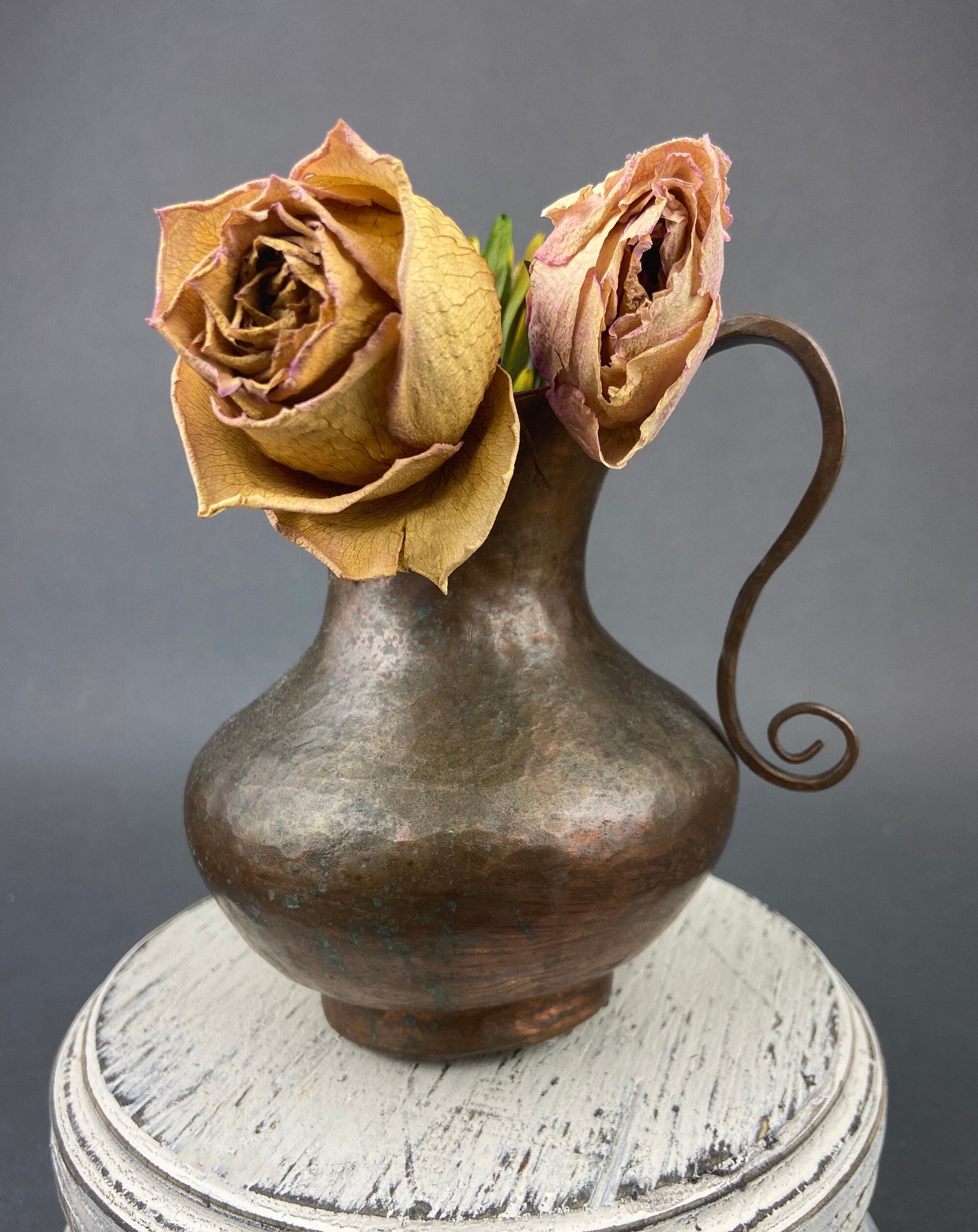 Hand Hammered Copper Jug – Primitive Sculpted Pitcher