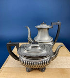 Pewter Teapot & Coffee Pot Set – Fluted English Serving Pots