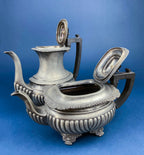 Pewter Teapot & Coffee Pot Set – Fluted English Serving Pots