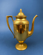 Coffee Pot, Creamer & Sugar Set - Brass Art Deco Handles
