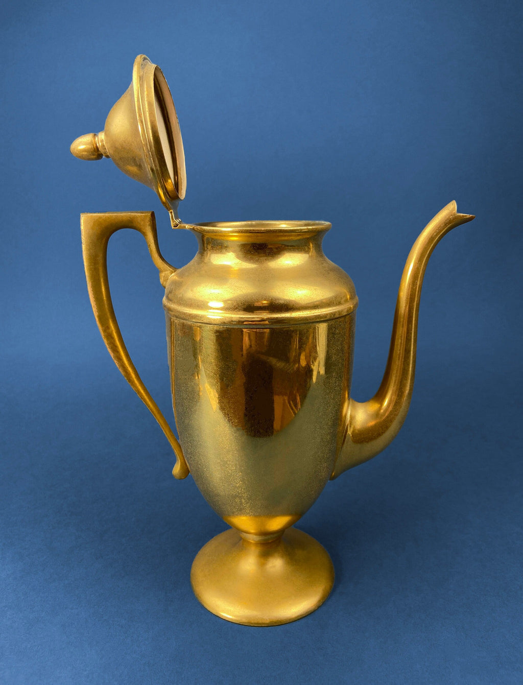 Brass Coffee Pot, Creamer & Sugar Bowl Set – Art Deco Handle Detailing