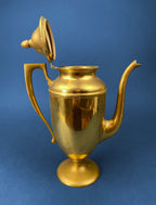Coffee Pot, Creamer & Sugar Set - Brass Art Deco Handles