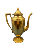 Coffee Pot, Creamer & Sugar Set - Brass Art Deco Handles