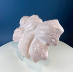 Shell Pink Jeanette Milk Glass Divided Platter – Six‑Section Feather Motif