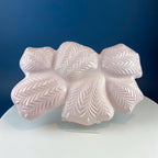 Shell Pink Jeanette Milk Glass Divided Platter – Six‑Section Feather Motif
