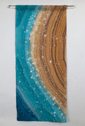 “Surf Zone II” — Hand‑Painted Silk Wall Hanging