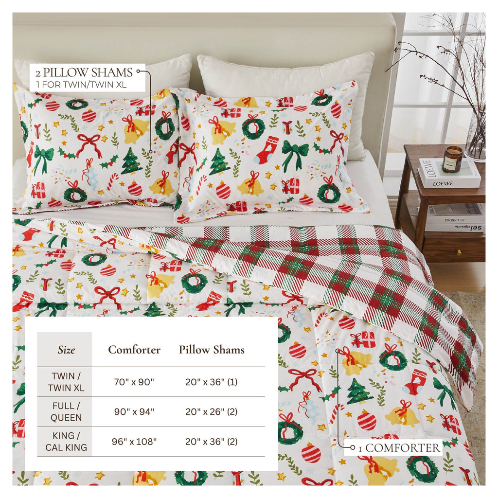 Wendbare Weihnachtsdecke und Kissenbezüge-Set – Holiday / Lodge Odette Kollektion