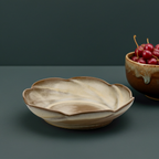 Frankoma Scalloped Serving Bowl - Warm Swirled Stoneware