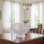 Brussels Crystal Pedestal Bowl - Scalloped Floral Rim