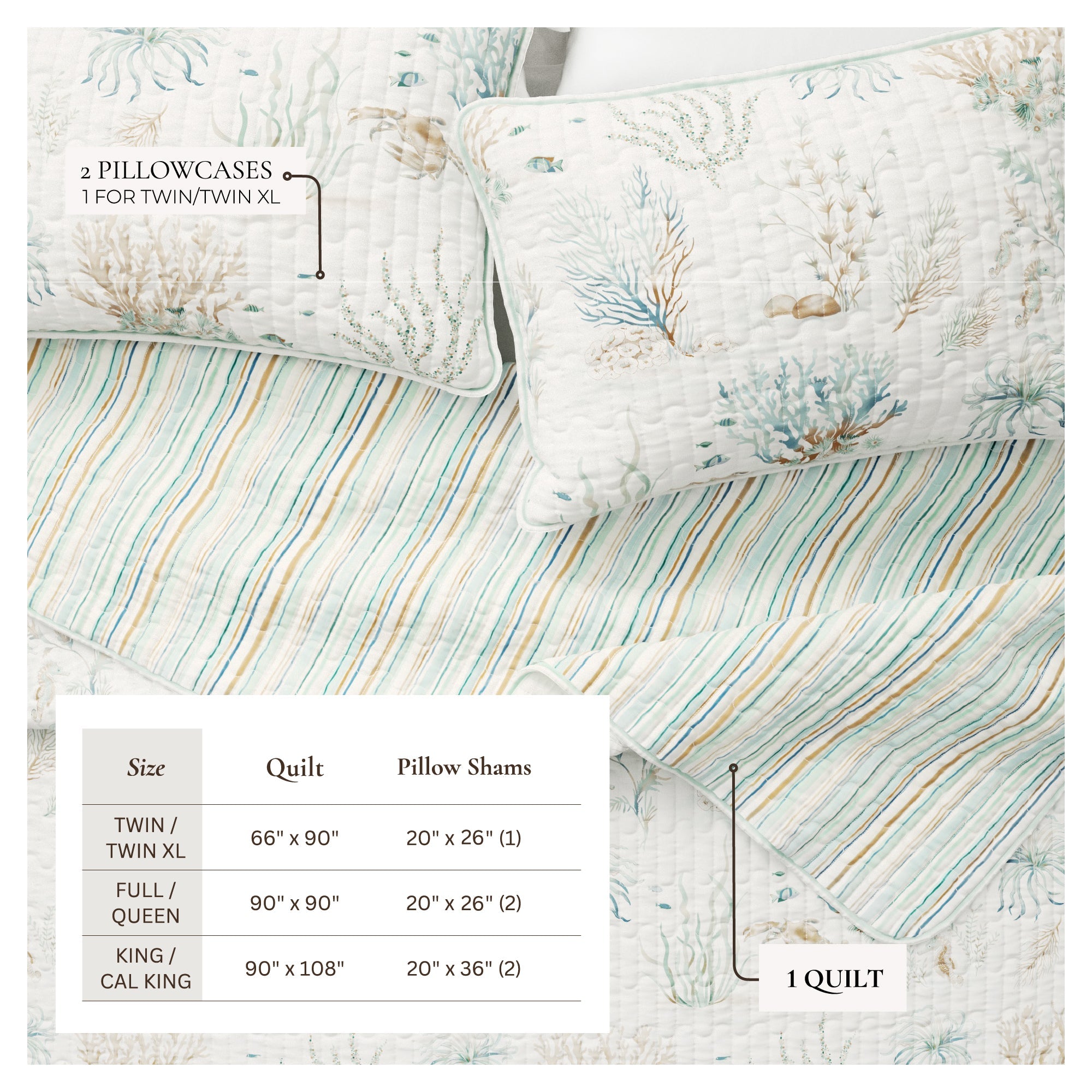 Bettwäsche-Set „Coastal Printed Cotton Quilt“ – Santa Barbara Kollektion
