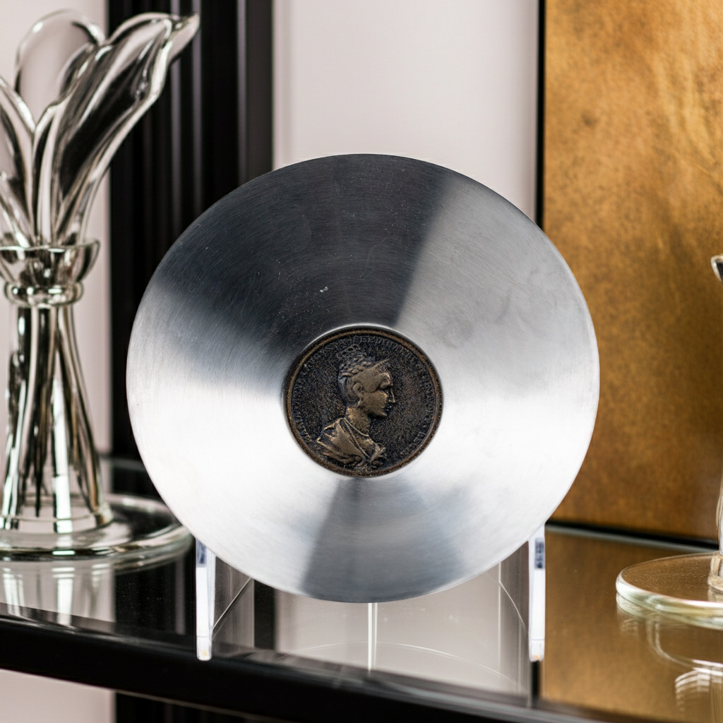 Italian Stainless Steel Coin Dish – Maria Anna Augusta Medallion
