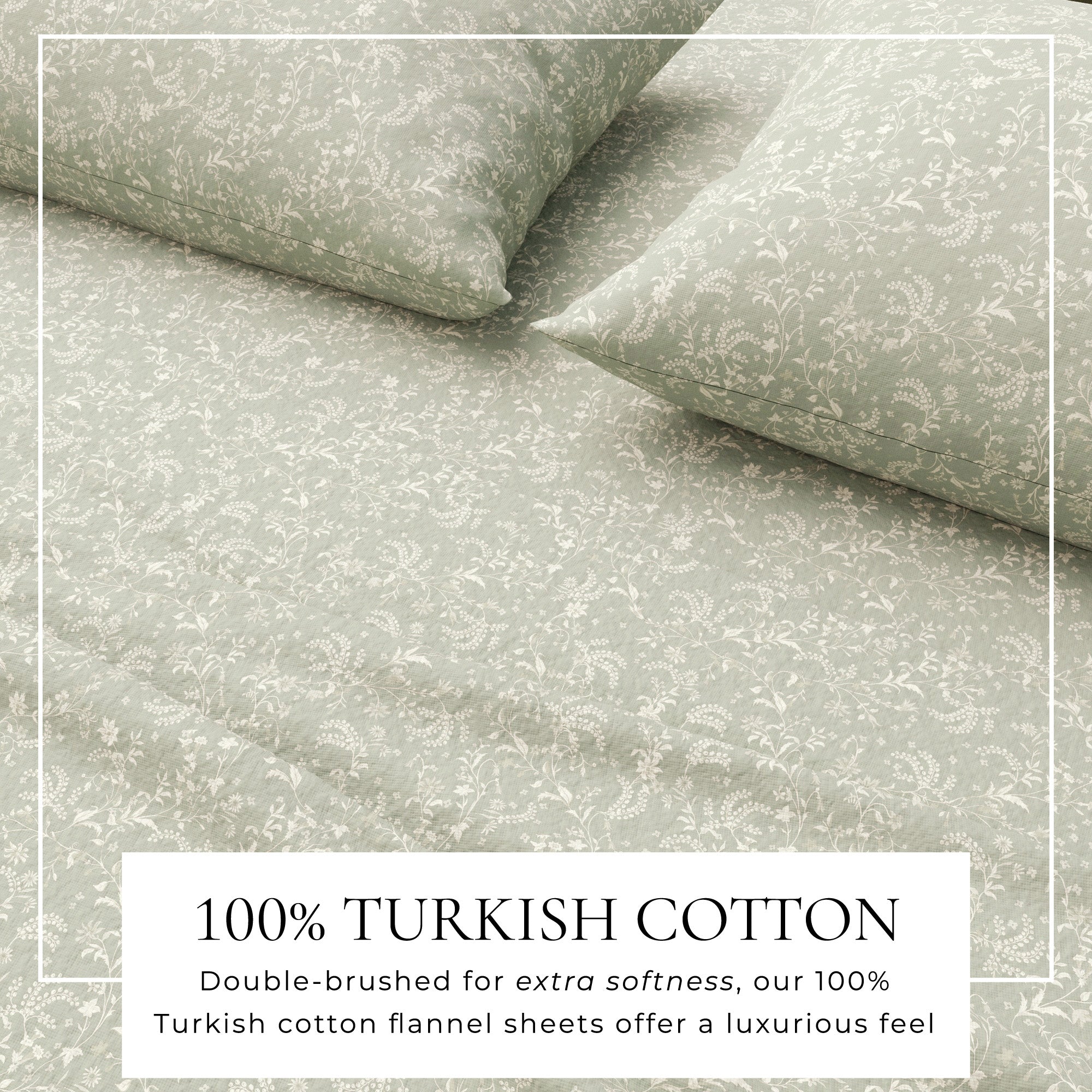 Parure de draps en flanelle de coton turc - Collection florale d'hiver