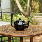 Brown Betty Style Ceramic Teapot – Classic Rockingham Glaze
