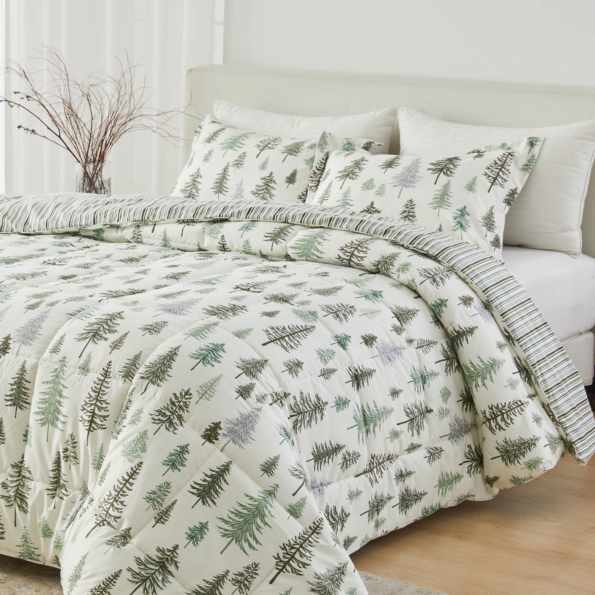 Wendbare Weihnachtsdecke und Kissenbezüge-Set – Holiday / Lodge Odette Kollektion