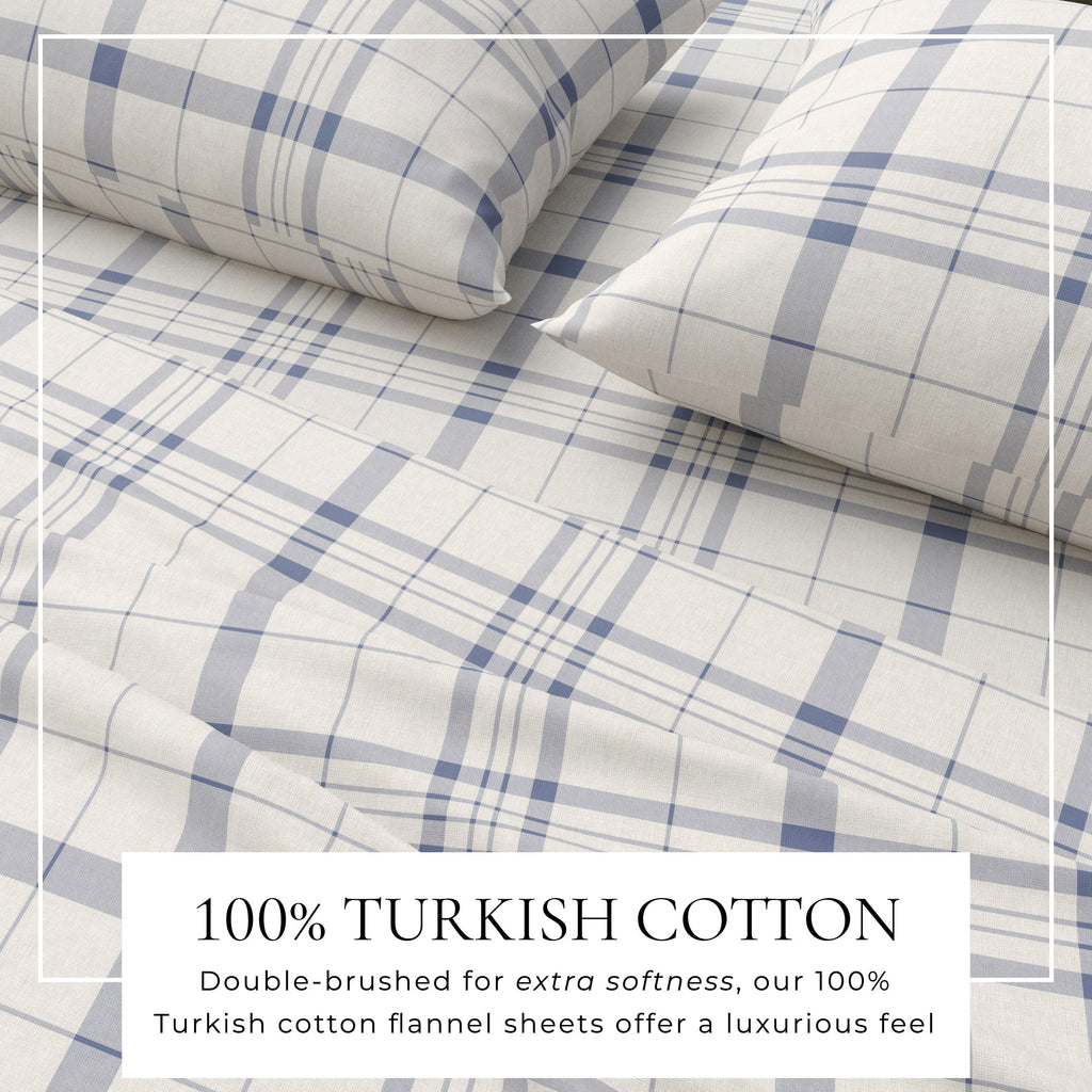 Bettwäsche-Set aus türkischer Baumwoll-Flanell – Karo- & Streifen-Kollektion