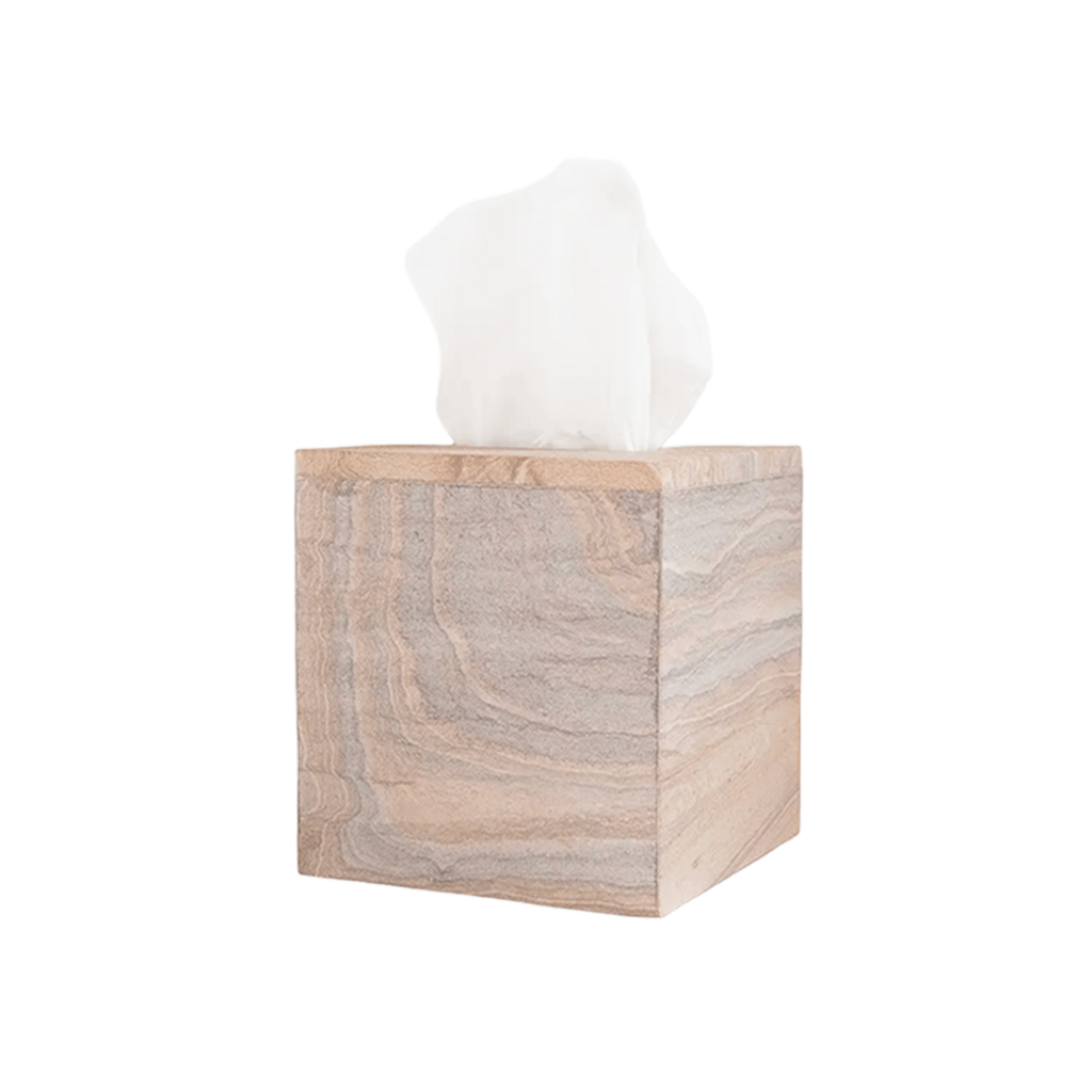 Malibu Sandstone Tissue Box — Rainbow Sandstone