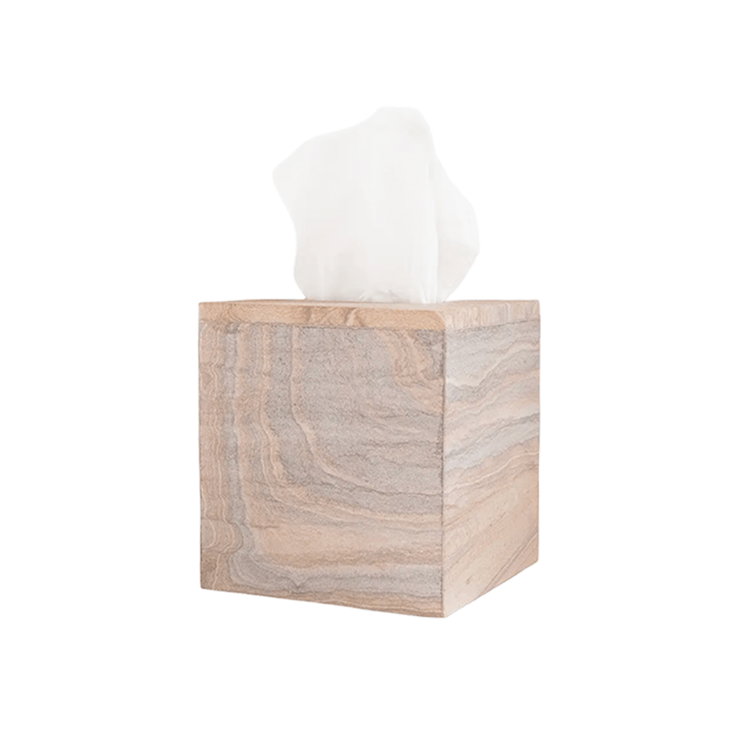 Malibu Sandstone Tissue Box — Rainbow Sandstone