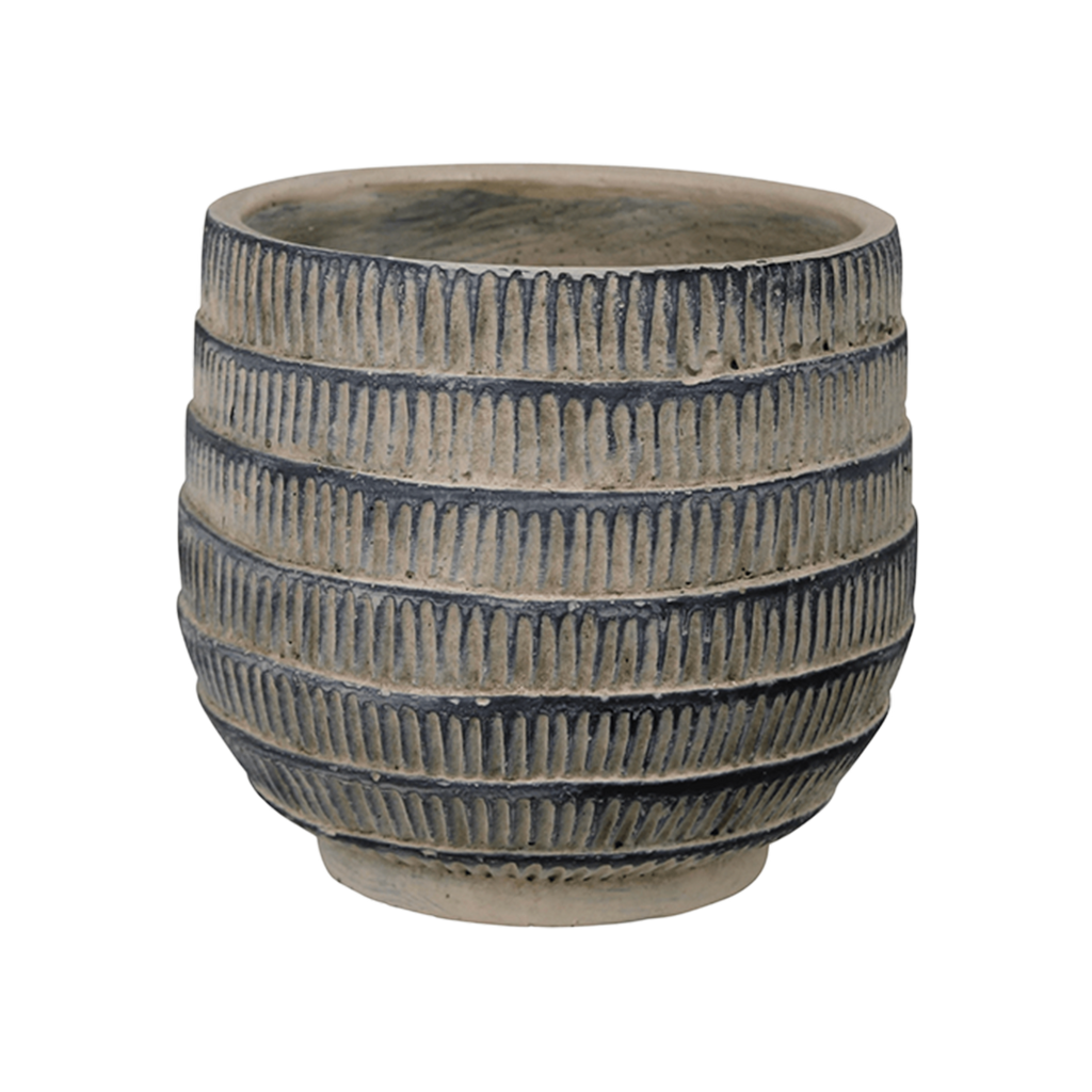 Cyrus Cachepot — Cast Cement with Ridged Texture
