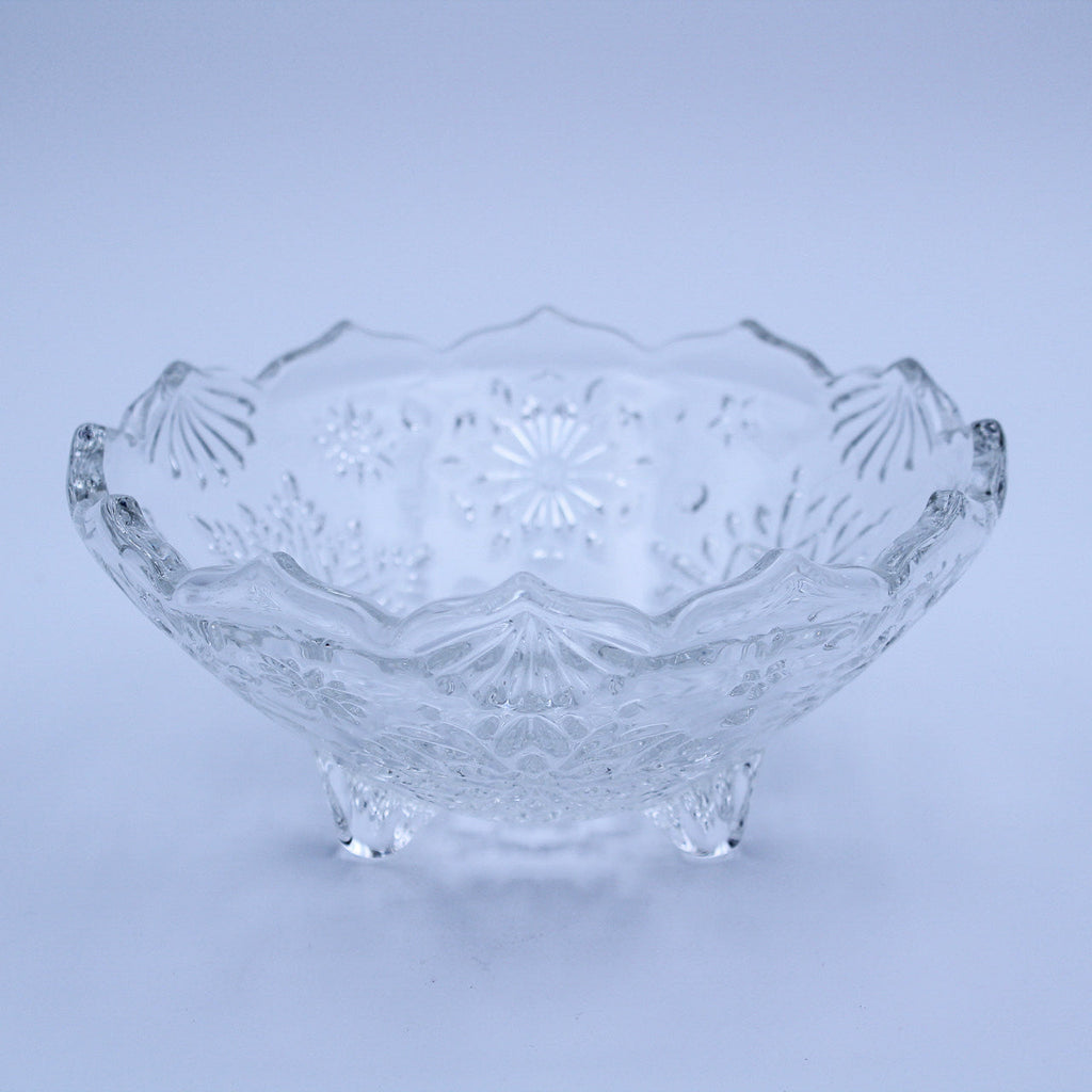 Mikasa Holiday Classics Crystal Footed Bowl — Etched Snowflake