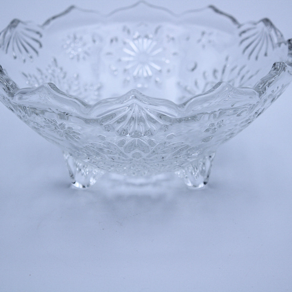 Mikasa Holiday Classics Crystal Footed Bowl — Etched Snowflake