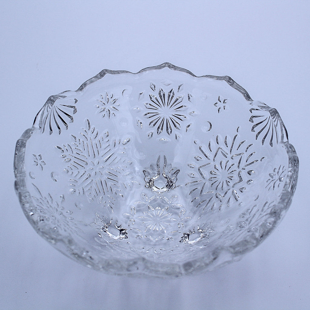 Mikasa Holiday Classics Crystal Footed Bowl — Etched Snowflake