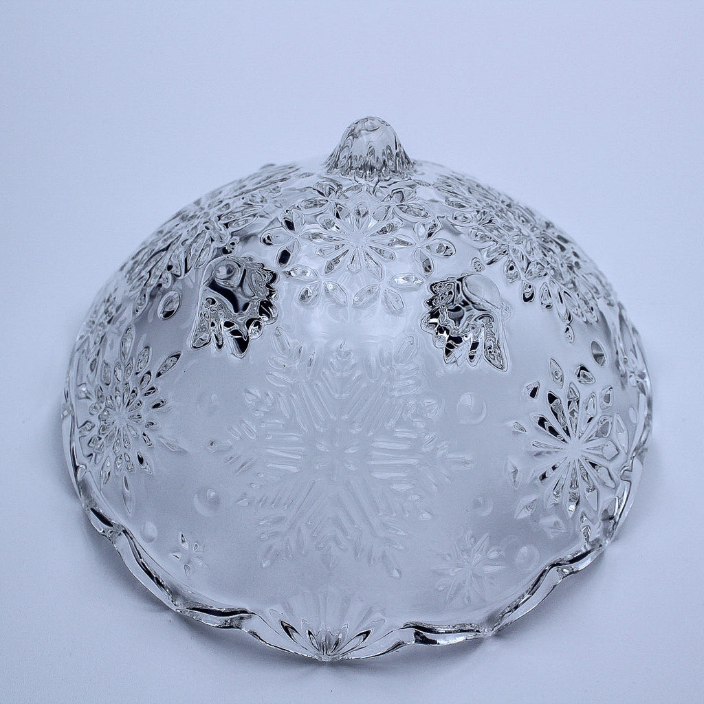 Mikasa Holiday Classics Crystal Footed Bowl — Etched Snowflake
