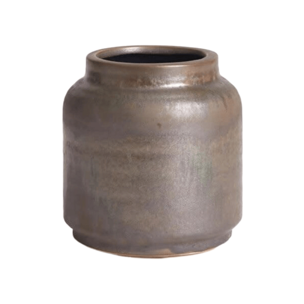 Handcrafted Matte Green Mika Jar – 6" Decorative Accent