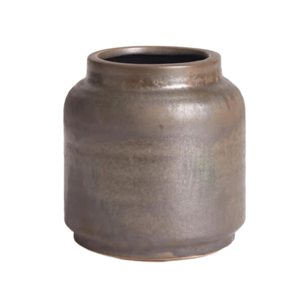 Handcrafted Matte Green Mika Jar – 6" Decorative Accent