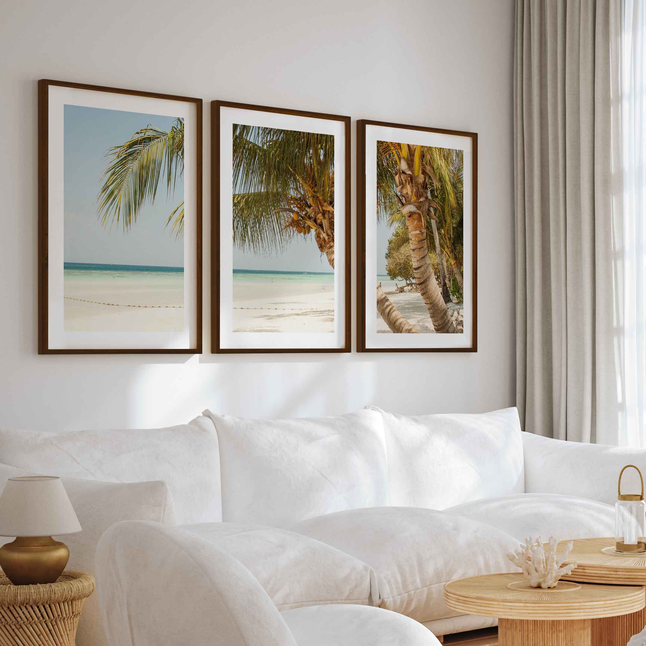 Modern Nautical Wall Art – Palm Trees by Clear Tropical Sea