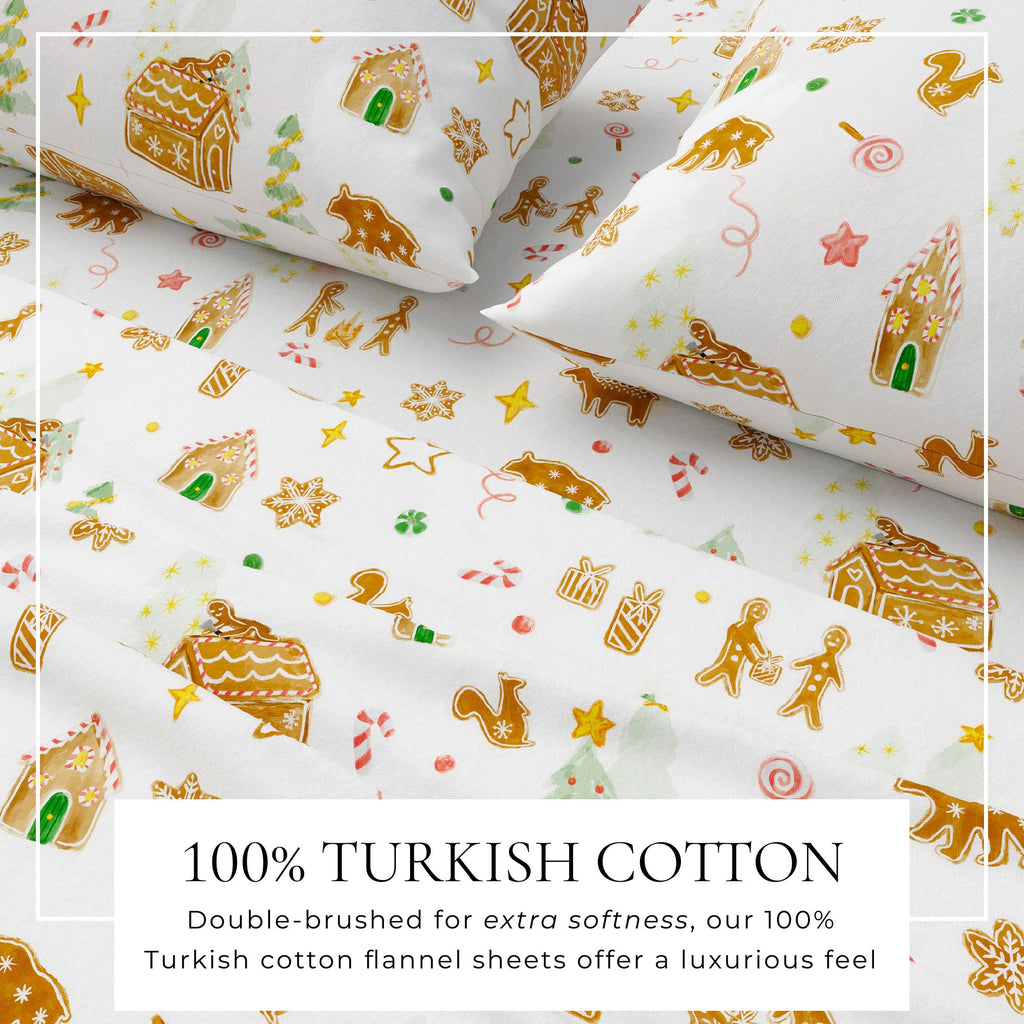Parure de draps en flanelle de coton turc - Collection Noël pour enfants
